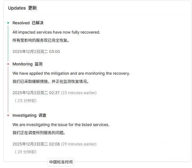 AI聊天機器人ChatGPT今天突發故障,OpenAI已緊急修復